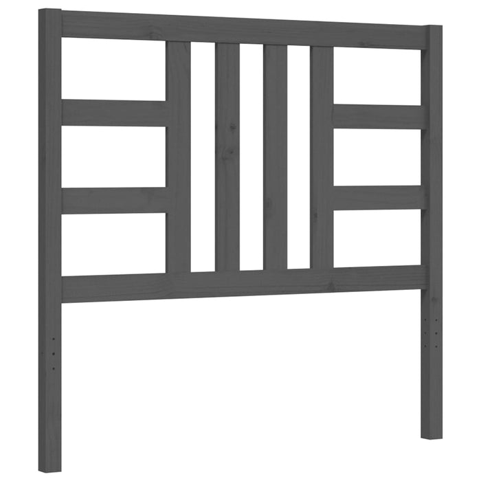 Massivholzbett mit Kopfteil Grau 100x200 cm