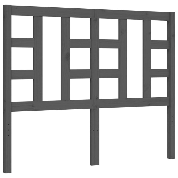 Massivholzbett mit Kopfteil Grau 120x200 cm