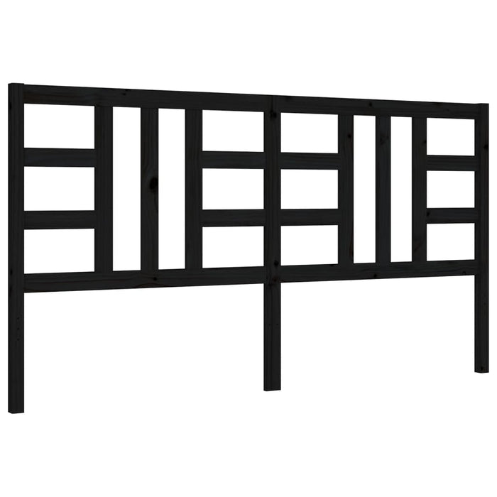 Massivholzbett mit Kopfteil Schwarz