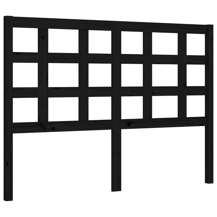 Massivholzbett mit Kopfteil Schwarz
