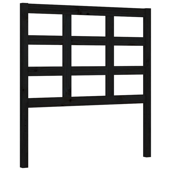 Massivholzbett mit Kopfteil Schwarz 100x200 cm