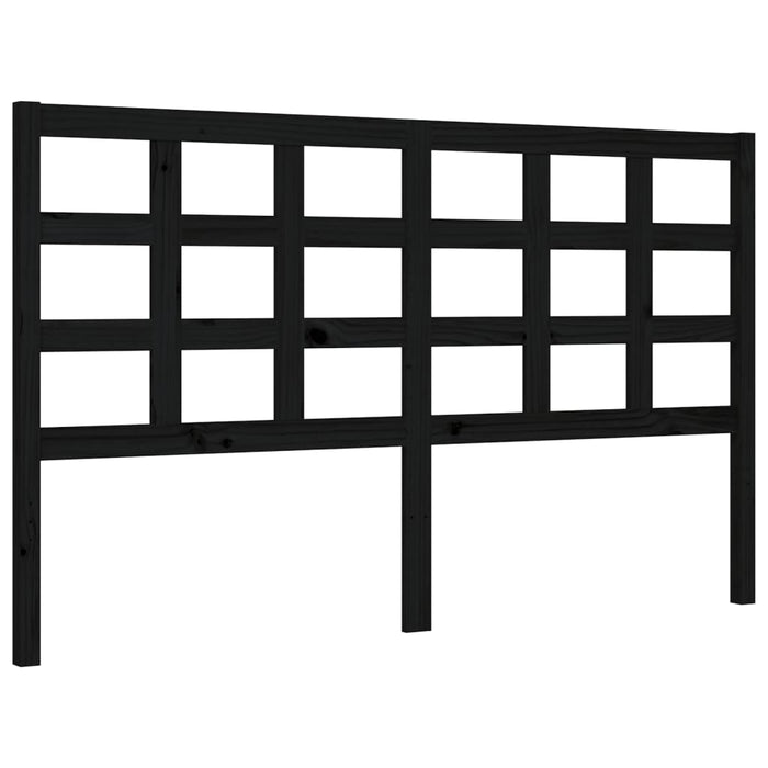 Massivholzbett mit Kopfteil Schwarz 160x200 cm