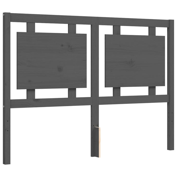 Massivholzbett mit Kopfteil Grau