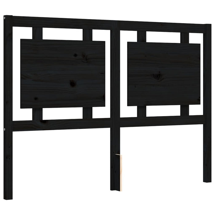Massivholzbett mit Kopfteil Schwarz 140x190 cm
