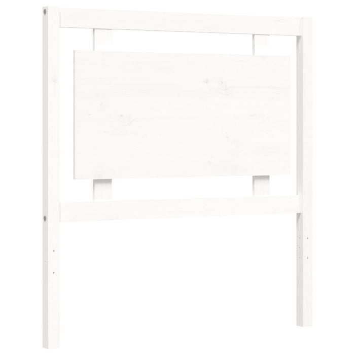 Massivholzbett mit Kopfteil Weiß 90x200 cm