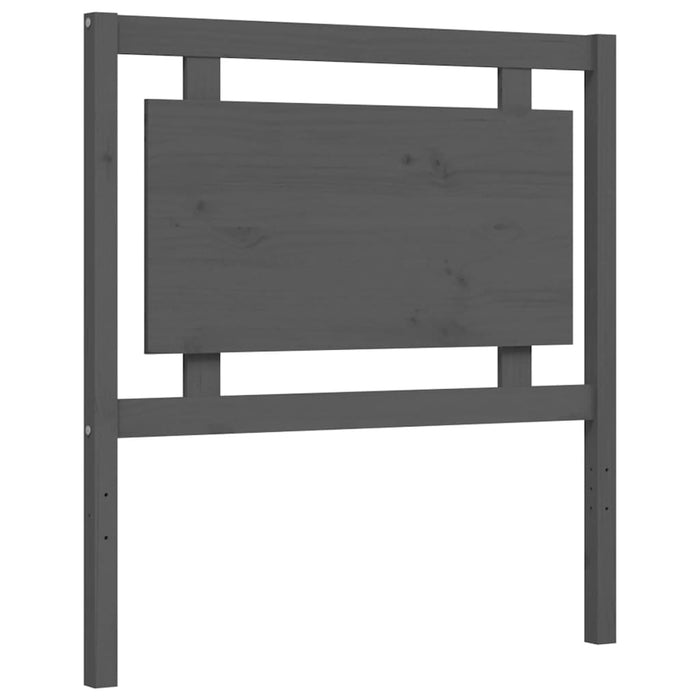 Massivholzbett mit Kopfteil Grau 100x200 cm