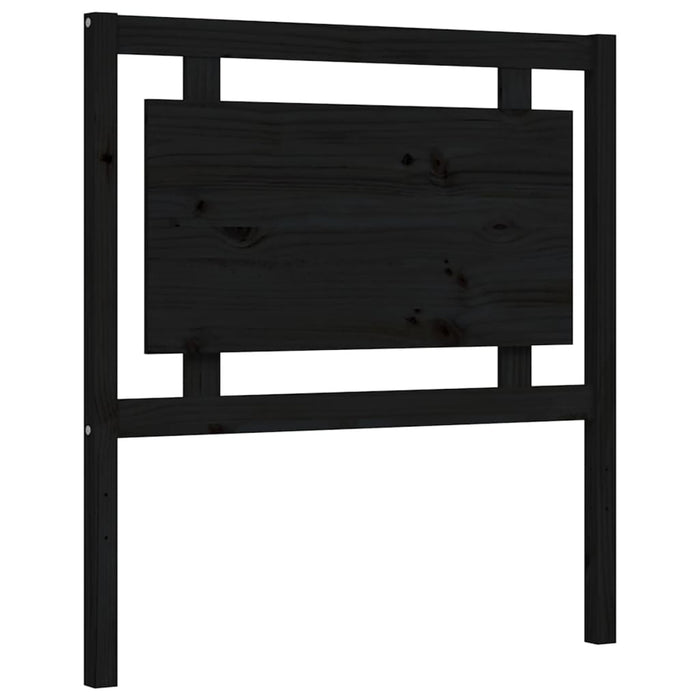 Massivholzbett mit Kopfteil Schwarz 100x200 cm