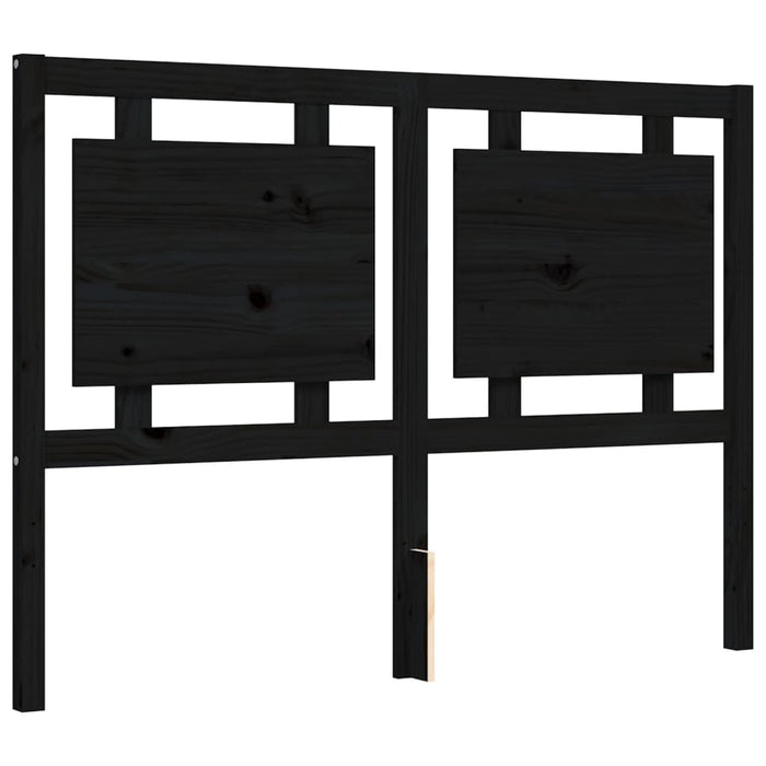 Massivholzbett mit Kopfteil Schwarz 140x200 cm