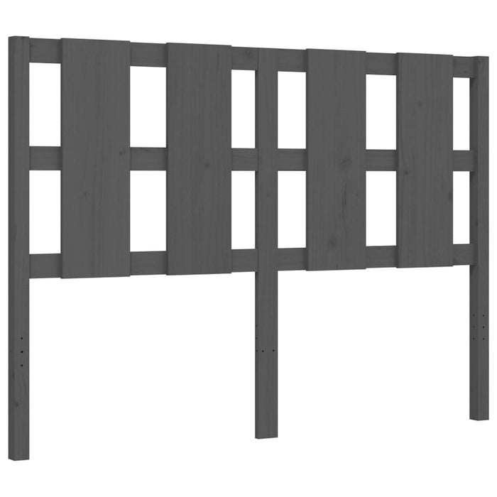 Massivholzbett mit Kopfteil Grau