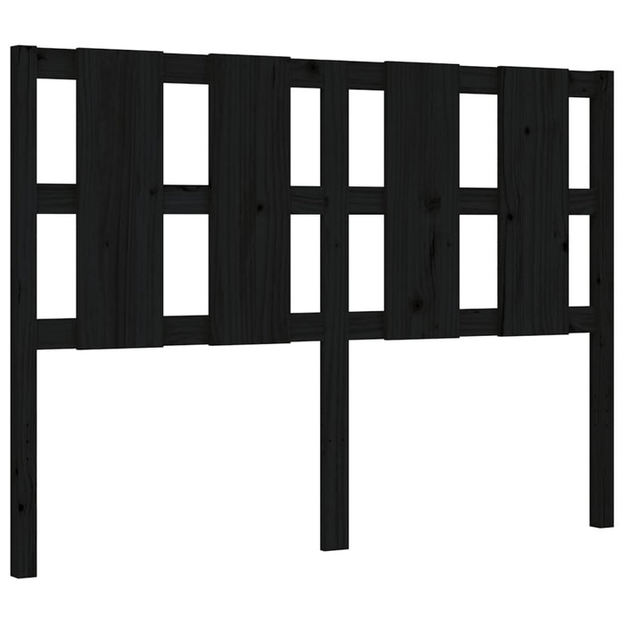 Massivholzbett mit Kopfteil Schwarz