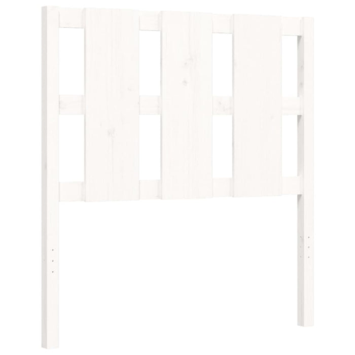 Massivholzbett mit Kopfteil Weiß 90x200 cm