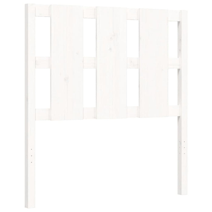 Massivholzbett mit Kopfteil Weiß 100x200 cm