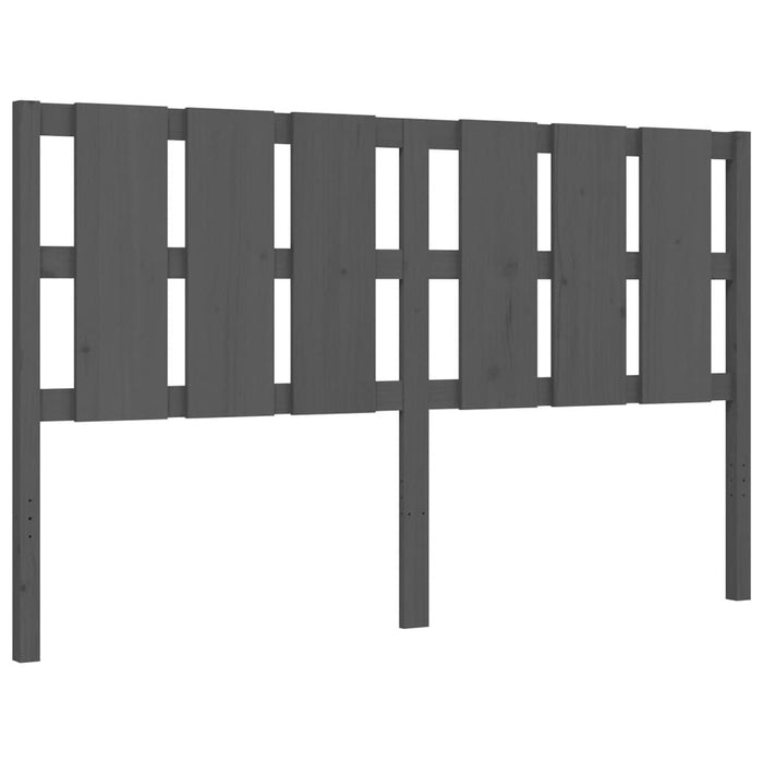 Massivholzbett mit Kopfteil Grau 160x200 cm