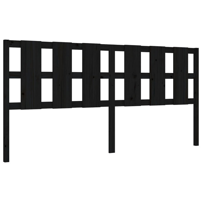 Massivholzbett mit Kopfteil Schwarz