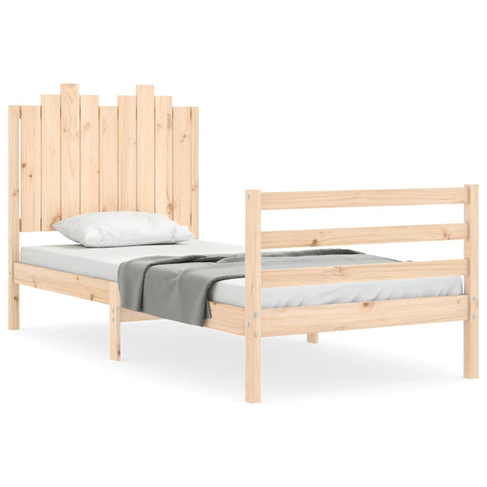 Massivholzbett mit Kopfteil 90x200 cm