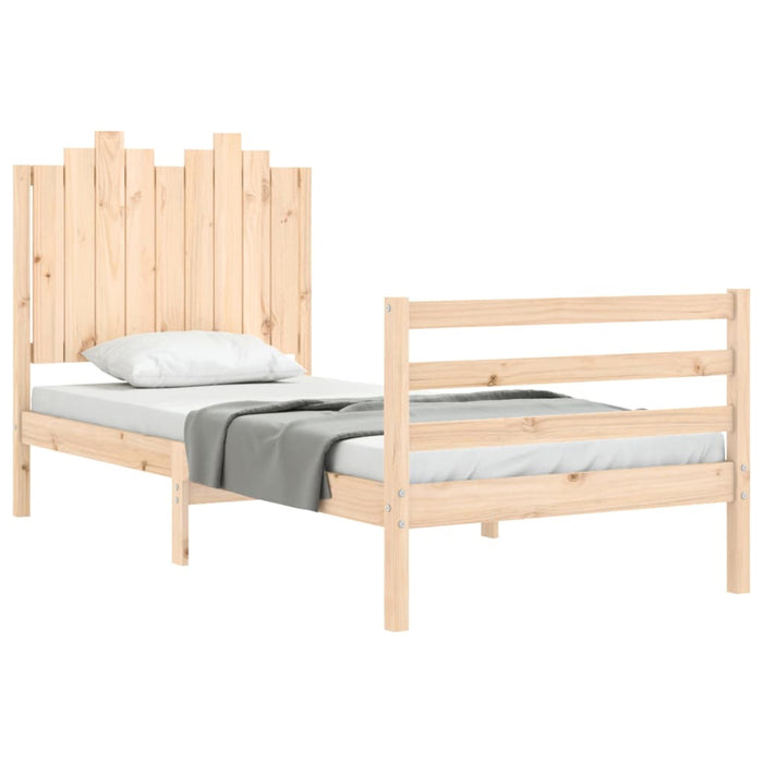 Massivholzbett mit Kopfteil 90x200 cm