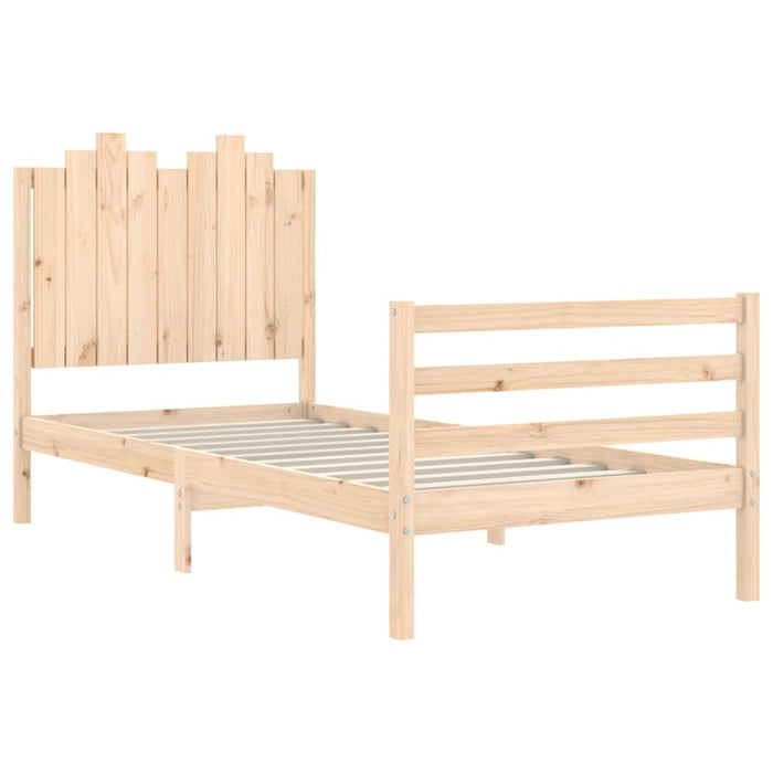Massivholzbett mit Kopfteil 90x200 cm