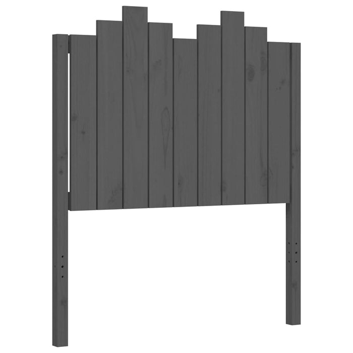 Massivholzbett mit Kopfteil Grau 90x200 cm