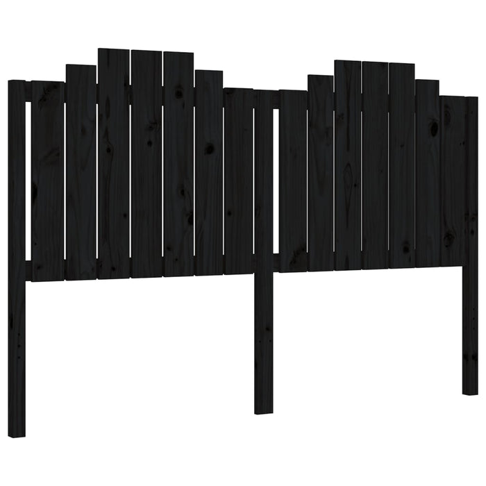 Massivholzbett mit Kopfteil Schwarz 160x200 cm