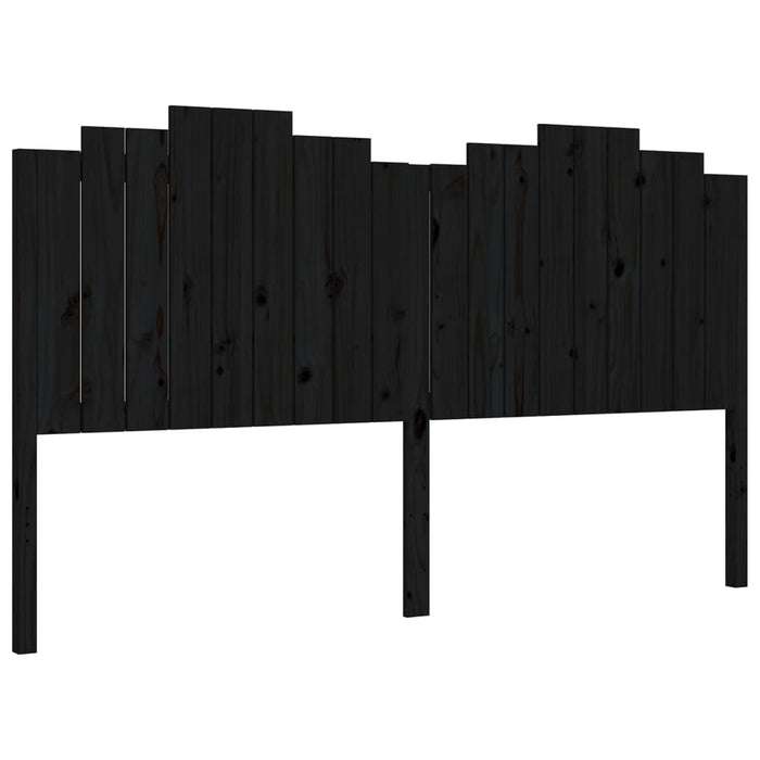 Massivholzbett mit Kopfteil Schwarz