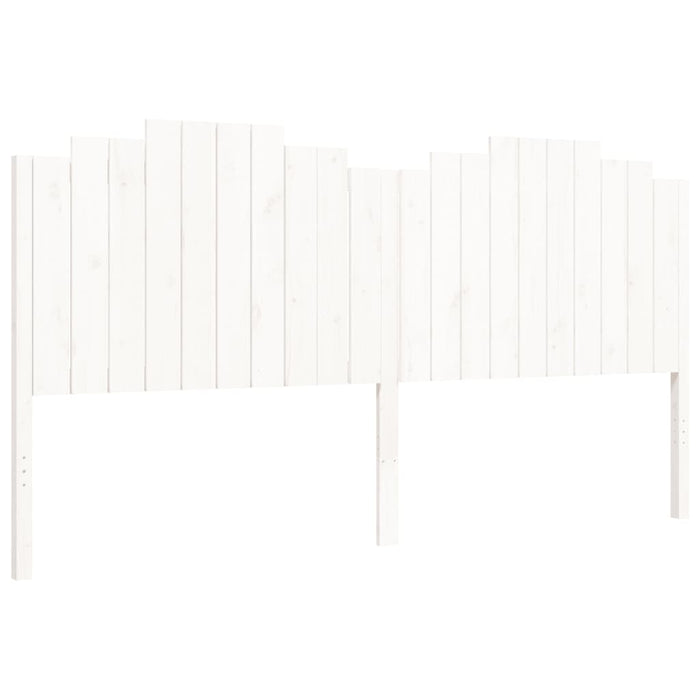Massivholzbett mit Kopfteil Weiß 200x200 cm