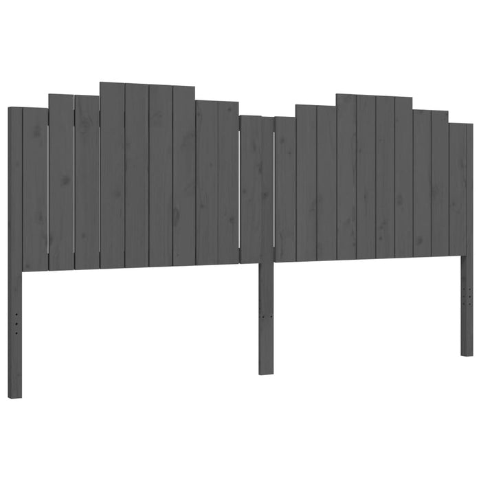 Massivholzbett mit Kopfteil Grau 200x200 cm