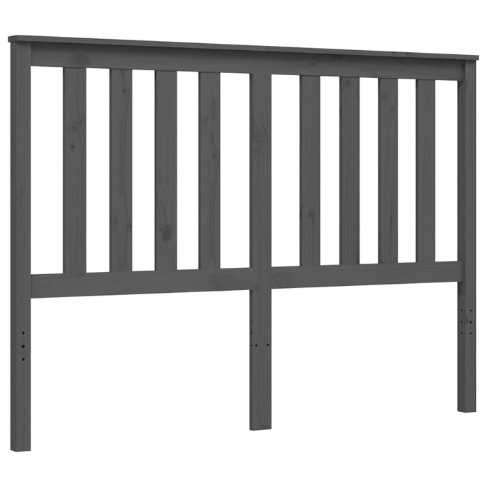 Massivholzbett mit Kopfteil Grau