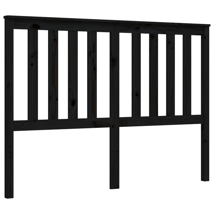 Massivholzbett mit Kopfteil Schwarz