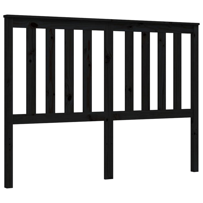 Massivholzbett mit Kopfteil Schwarz