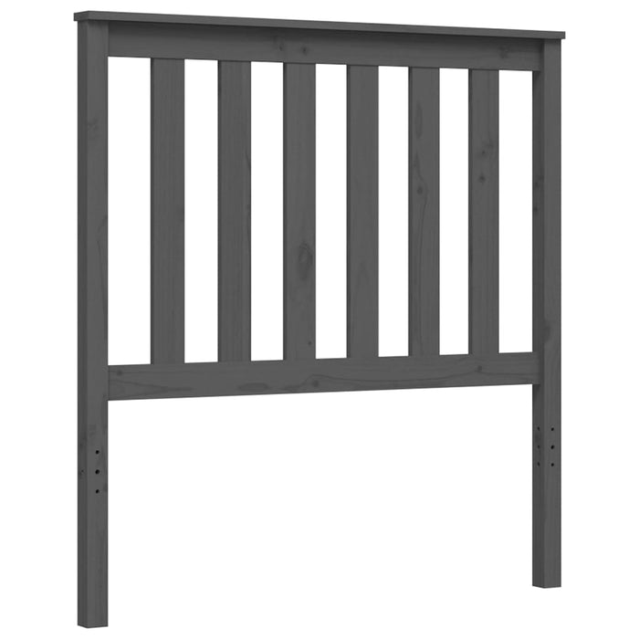 Massivholzbett mit Kopfteil Grau 90x200 cm