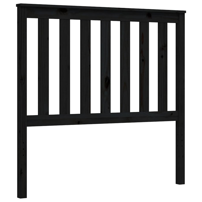 Massivholzbett mit Kopfteil Schwarz 100x200 cm