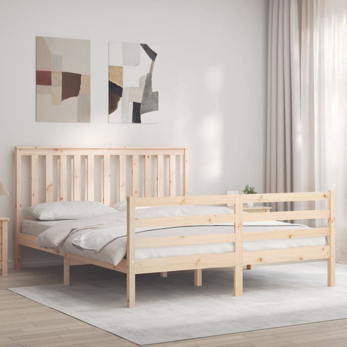 Massivholzbett mit Kopfteil 160x200 cm