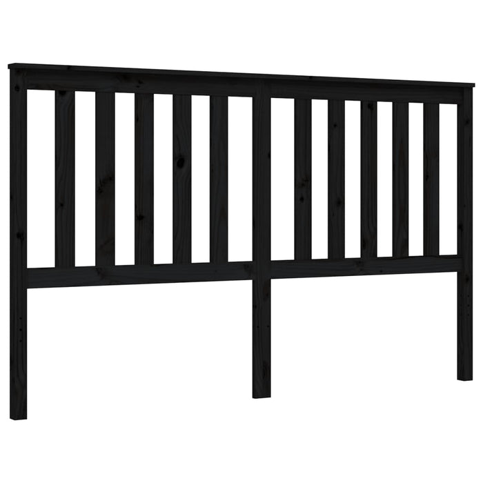 Massivholzbett mit Kopfteil Schwarz 160x200 cm