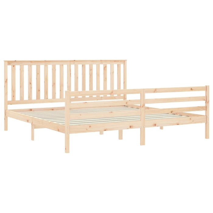 Massivholzbett mit Kopfteil 200x200 cm