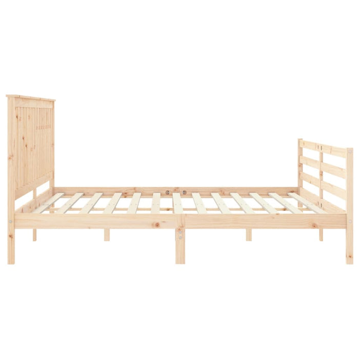 Massivholzbett mit Kopfteil 200x200 cm