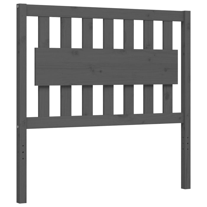 Massivholzbett mit Kopfteil Grau 100x200 cm