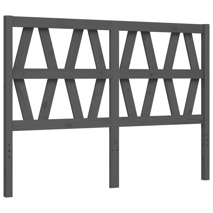 Massivholzbett mit Kopfteil Grau 140x200 cm