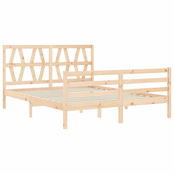 Massivholzbett mit Kopfteil