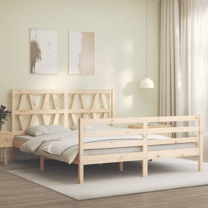 Massivholzbett mit Kopfteil 160x200 cm