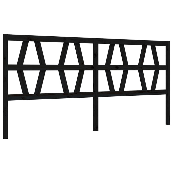 Massivholzbett mit Kopfteil Schwarz