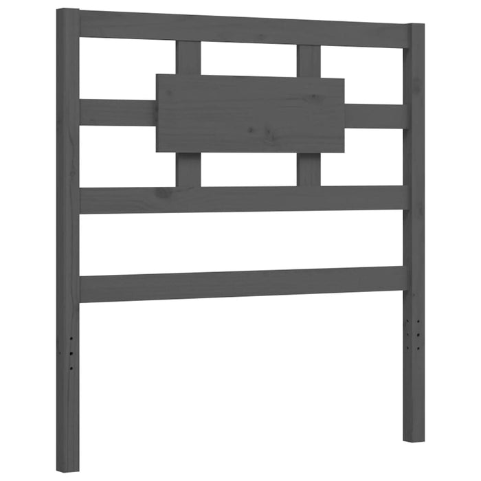 Massivholzbett mit Kopfteil Grau 100x200 cm
