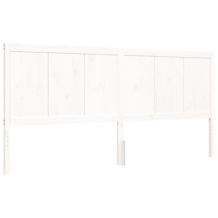 Massivholzbett mit Kopfteil Weiß 200x200 cm