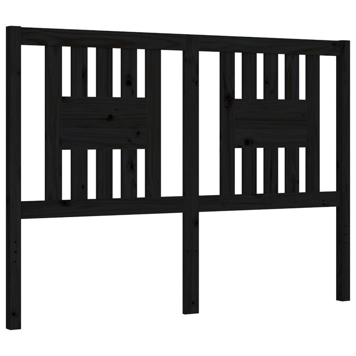 Massivholzbett mit Kopfteil Schwarz 140x190 cm