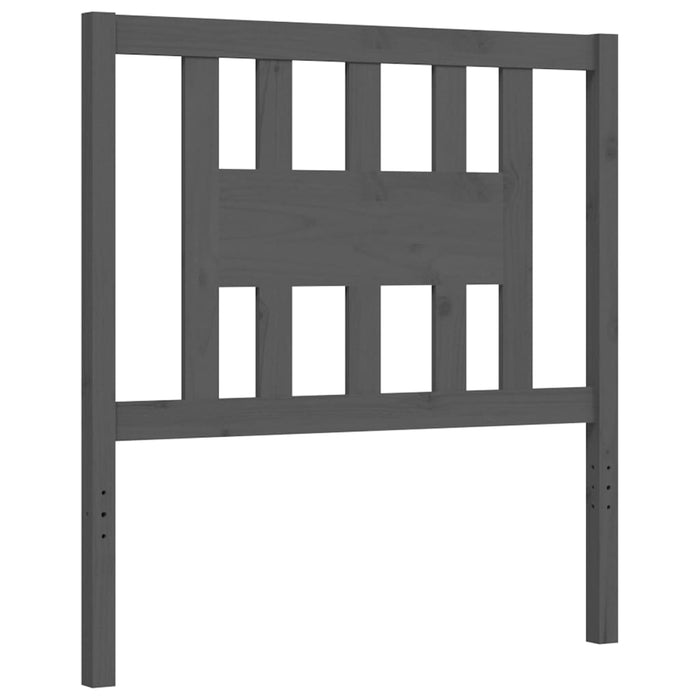 Massivholzbett mit Kopfteil Grau 100x200 cm