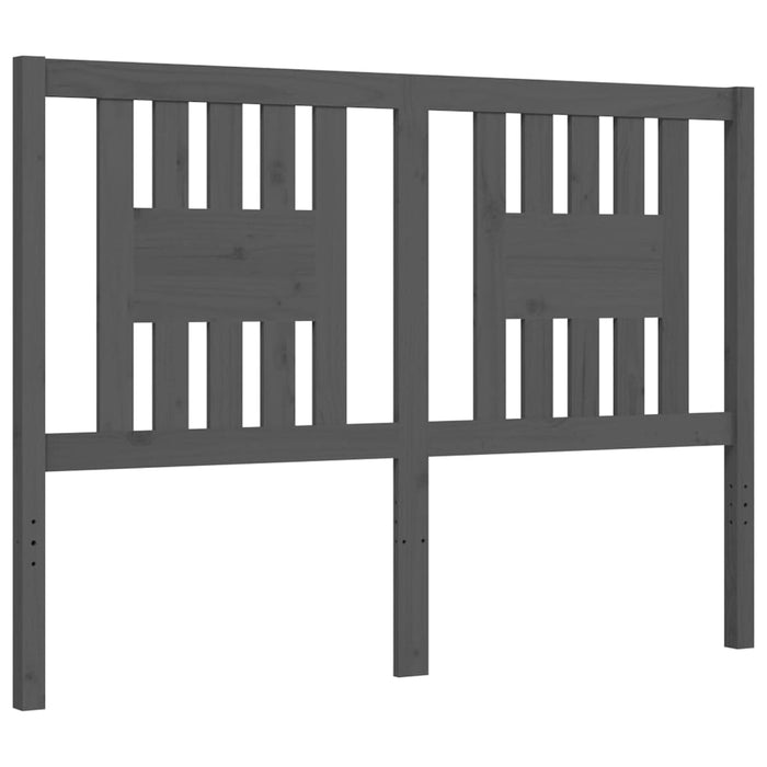 Massivholzbett mit Kopfteil Grau 140x200 cm