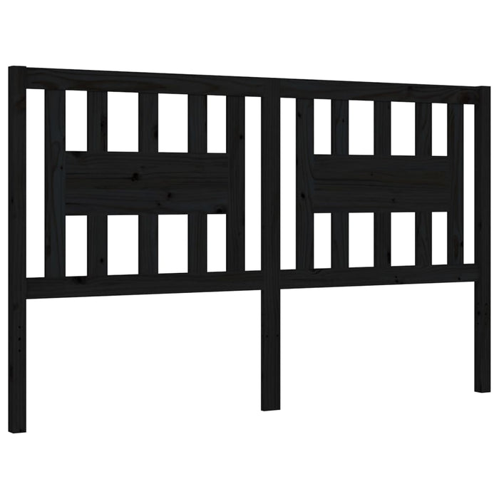 Massivholzbett mit Kopfteil Schwarz