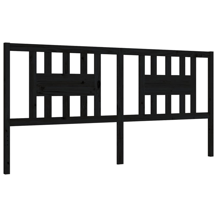 Massivholzbett mit Kopfteil Schwarz