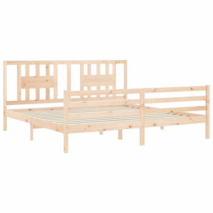 Massivholzbett mit Kopfteil 200x200 cm