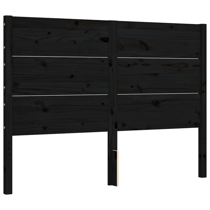 Massivholzbett mit Kopfteil Schwarz