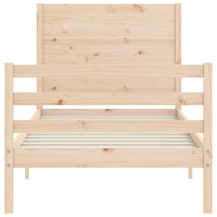 Massivholzbett mit Kopfteil 90x200 cm